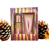 Set duo Metalicos, splash y crema corporal con fragancia.