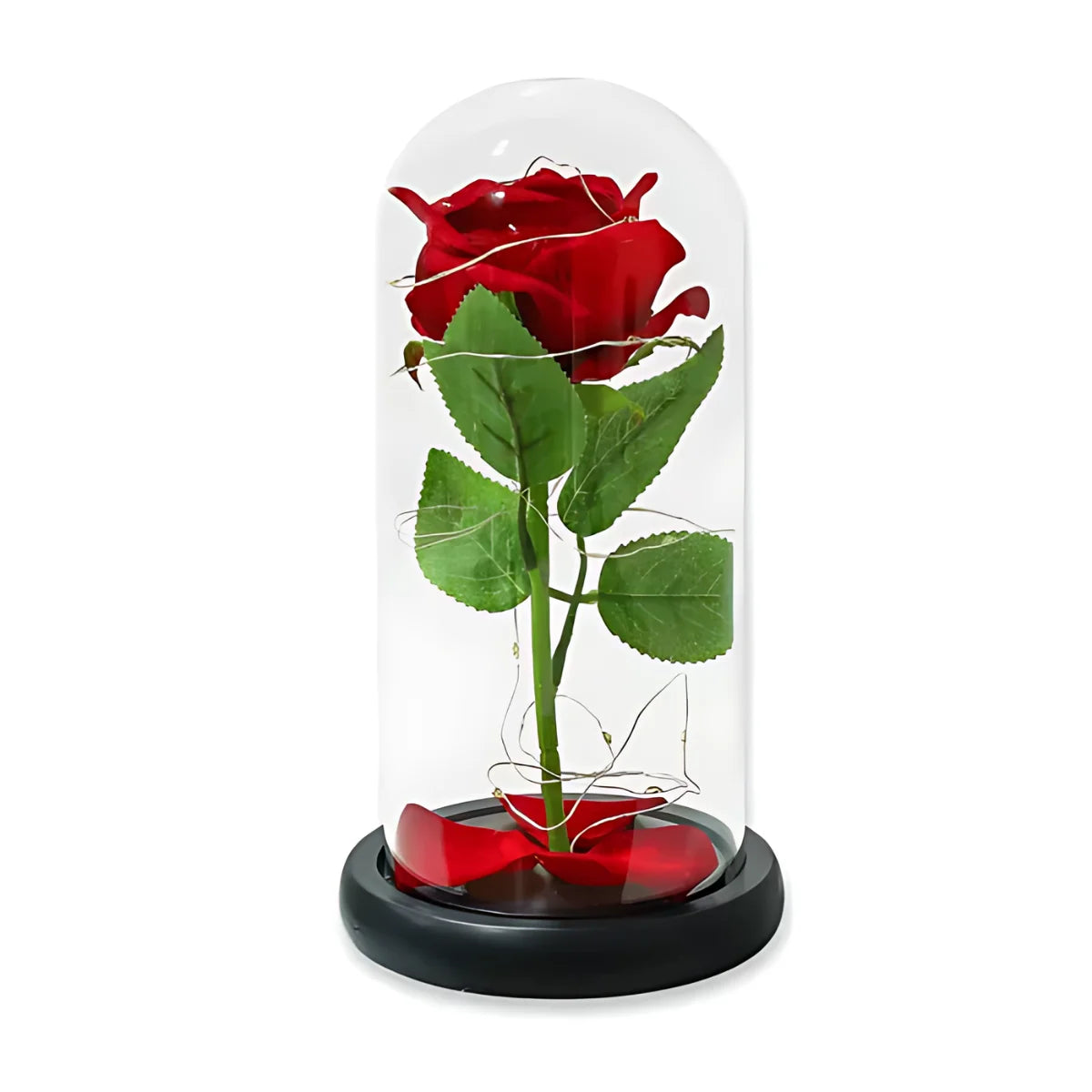 Rosa infinita con luz LED. Rosa Flor Eterna Encantadora Romántica.Rosa preservada con luz LED. Flor de Rosa eterna.