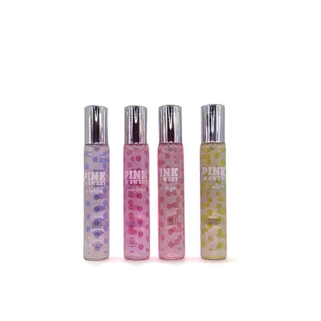 Set de 4 Perfumes 20 ml diferentes aromas, fragancias de bolsillo PINK IS SWEET