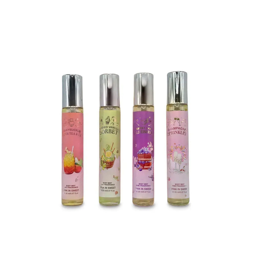 Set de 4 Perfumes 20 ml diferentes aromas, fragancias de bolsillo PINK IS SWEET