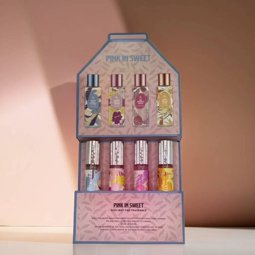 Set de 4 Perfumes 20 ml diferentes aromas, fragancias de bolsillo PINK IS SWEET