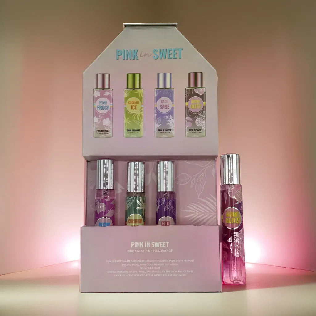 Set de 4 Perfumes 20 ml diferentes aromas, fragancias de bolsillo PINK IS SWEET