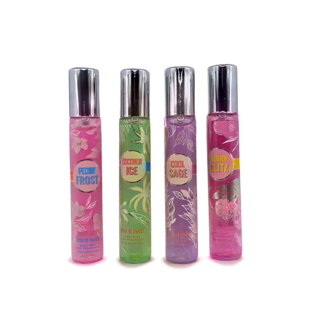 Set de 4 Perfumes 20 ml diferentes aromas, fragancias de bolsillo PINK IS SWEET