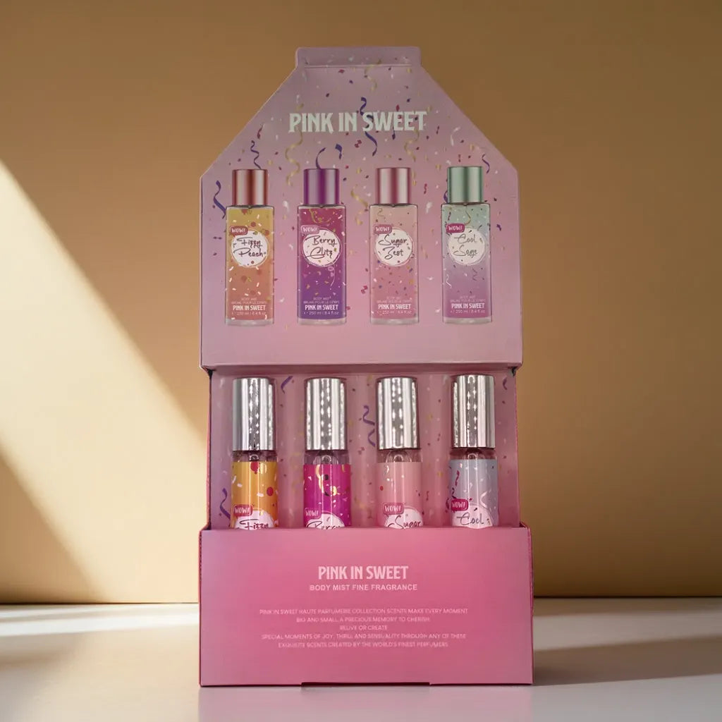 Set de 4 Perfumes 20 ml diferentes aromas, fragancias de bolsillo PINK IS SWEET