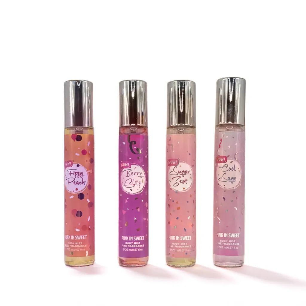 Set de 4 Perfumes 20 ml diferentes aromas, fragancias de bolsillo PINK IS SWEET