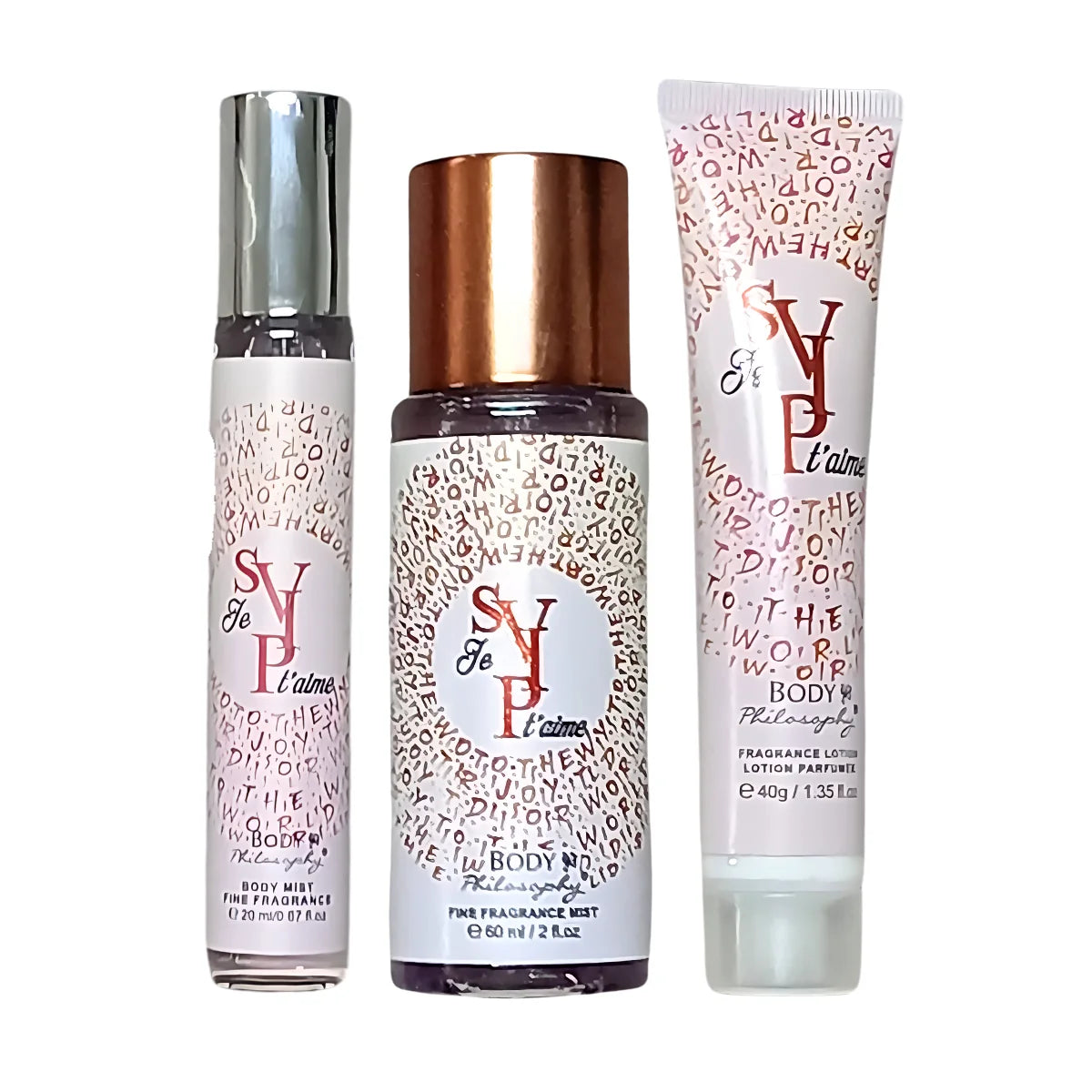 Set de 3 Piezas. Splash, Crema Body, Spray. BODY Philosophy