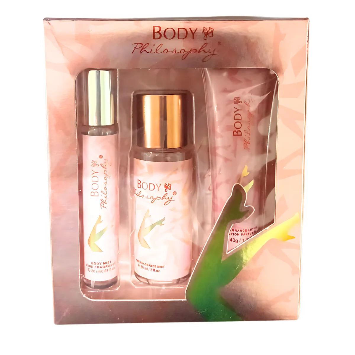 Set de 3 Piezas. Splash, Crema Body, Spray. BODY Philosophy