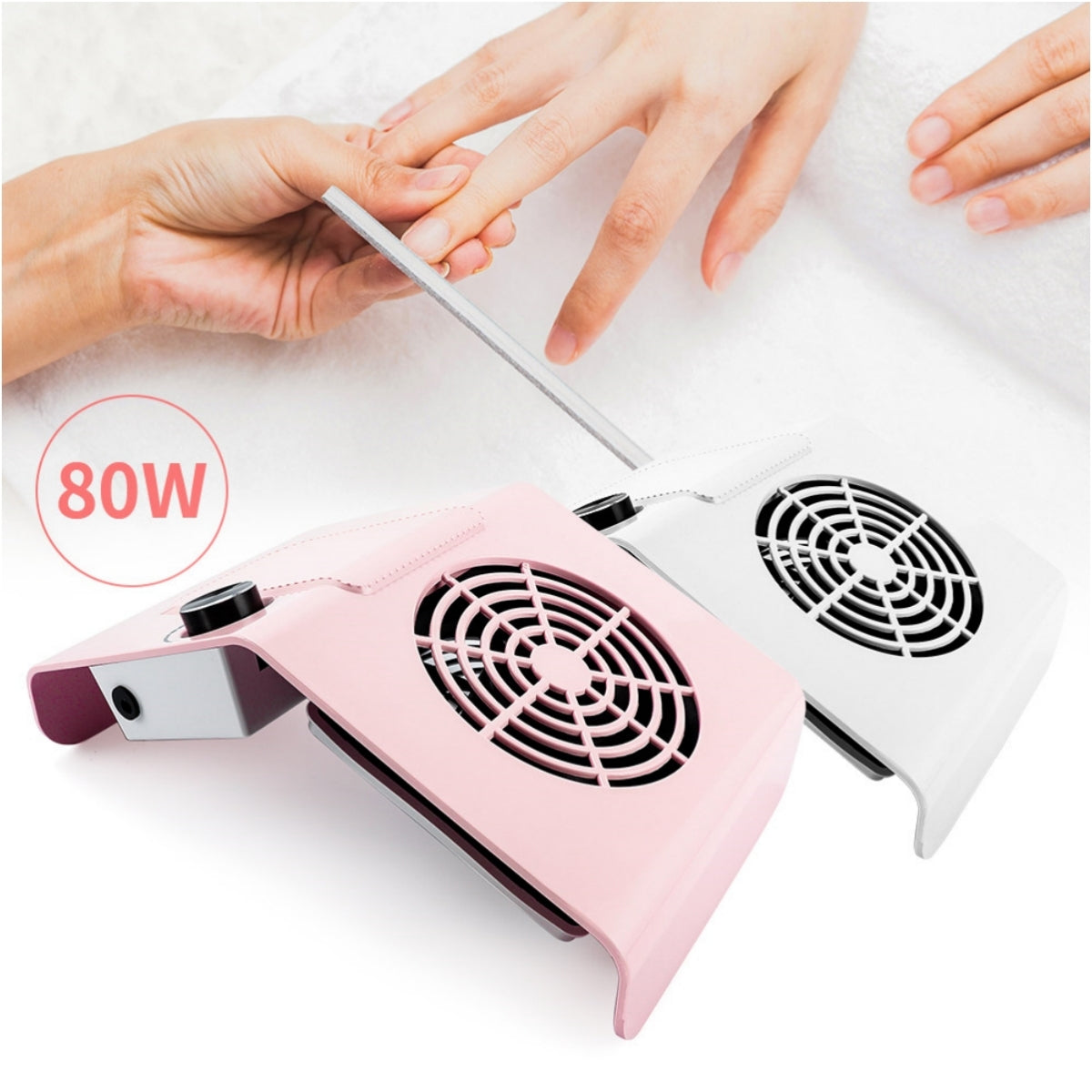 Aspirador de polvo para uñas, potente aspirador de polvo para uñas, máquina de manicura y pedicura, velocidad regulable, 80W.