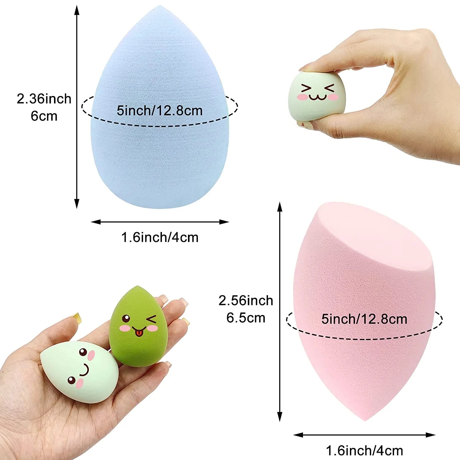 Esponjas para maquillaje forma Beauty Blender.