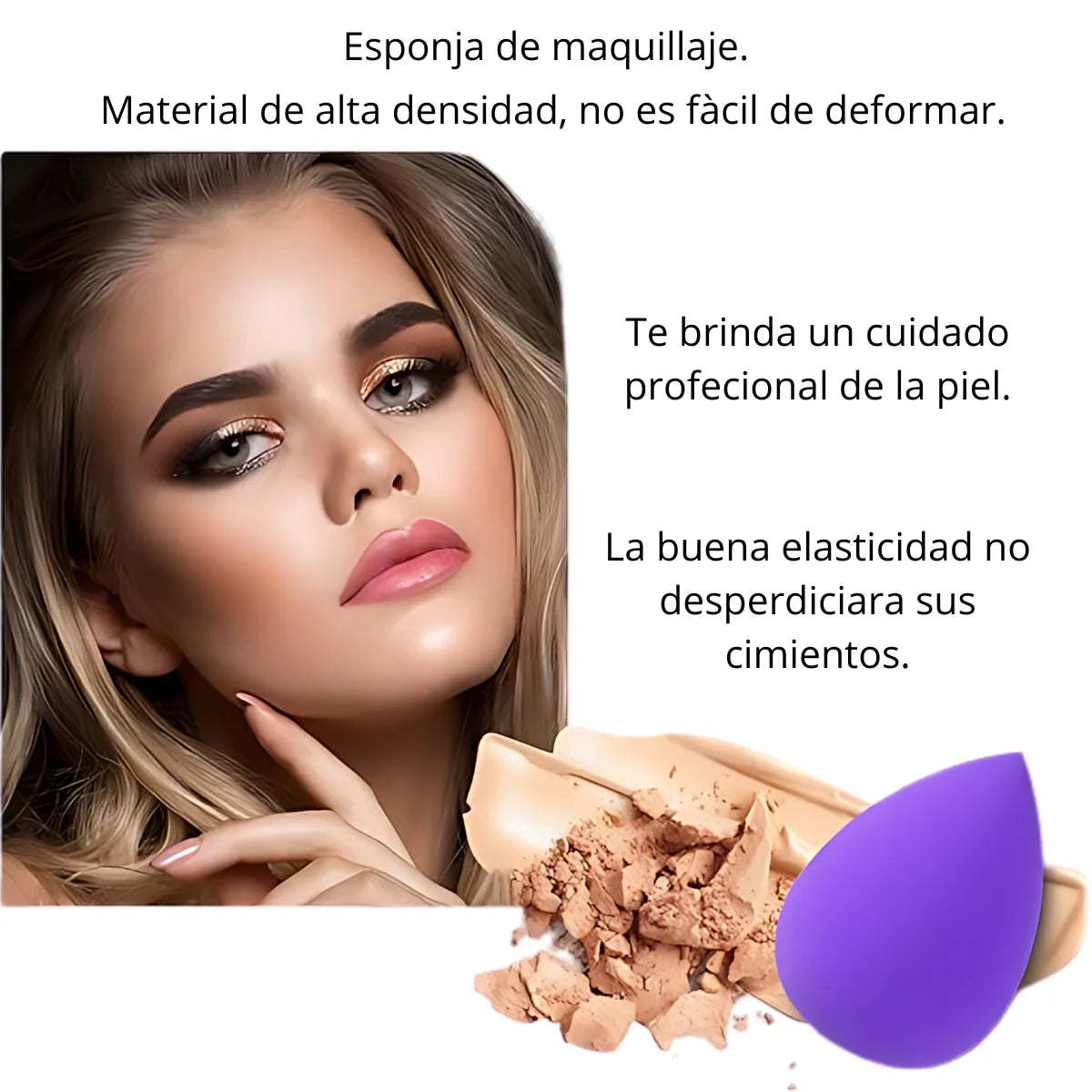 Esponjas para maquillaje, ideales para zonas pequeñas, 5 pzas.