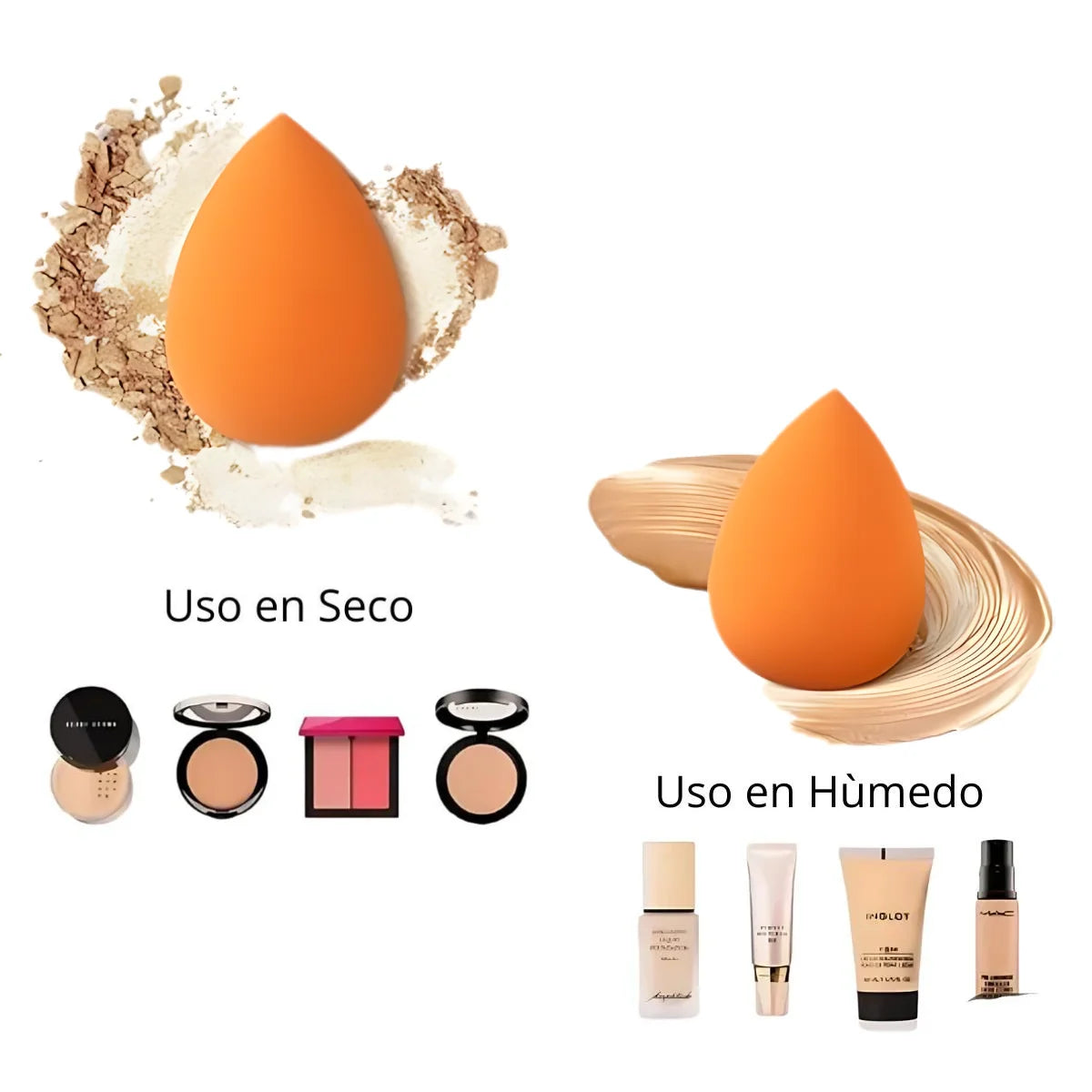 Esponjas para maquillaje, ideales para zonas pequeñas, 5 pzas.