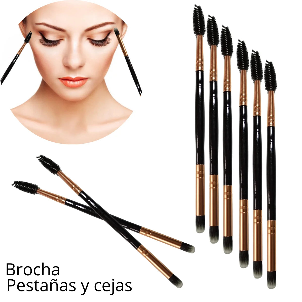 Brocha de maquillaje profesional con cepillo para cejas o pestañas.