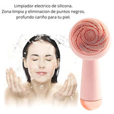 Cepillo de limpieza vibratorio de silicona eléctrico, limpiador de poros faciales, herramienta de belleza recargable impermeable.