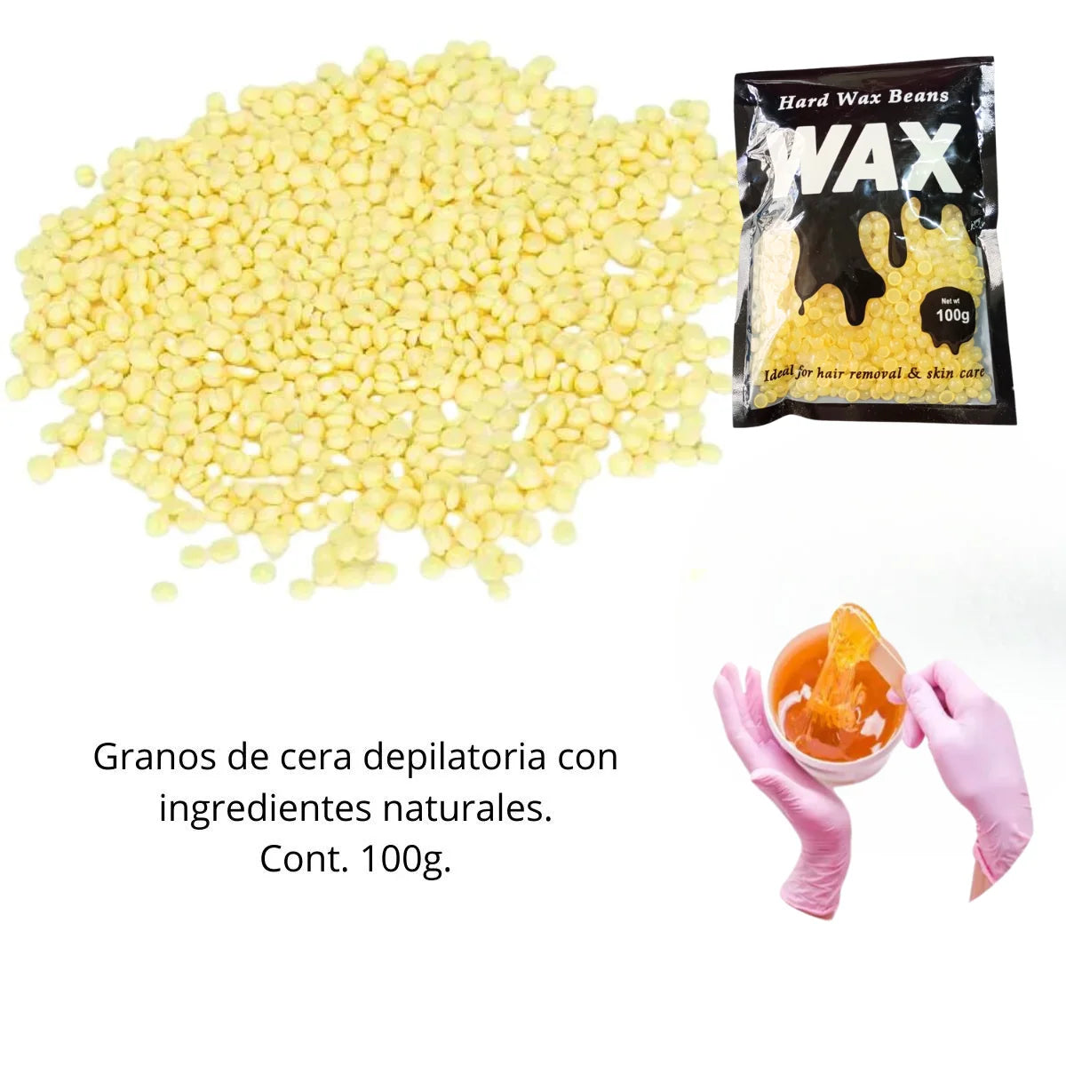 Cera española, perlas. Ideal para depilación en cualquier área del cuerpo.