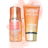 Dúo crema y Body Splash. Fragancia brillante Diamond Mist.