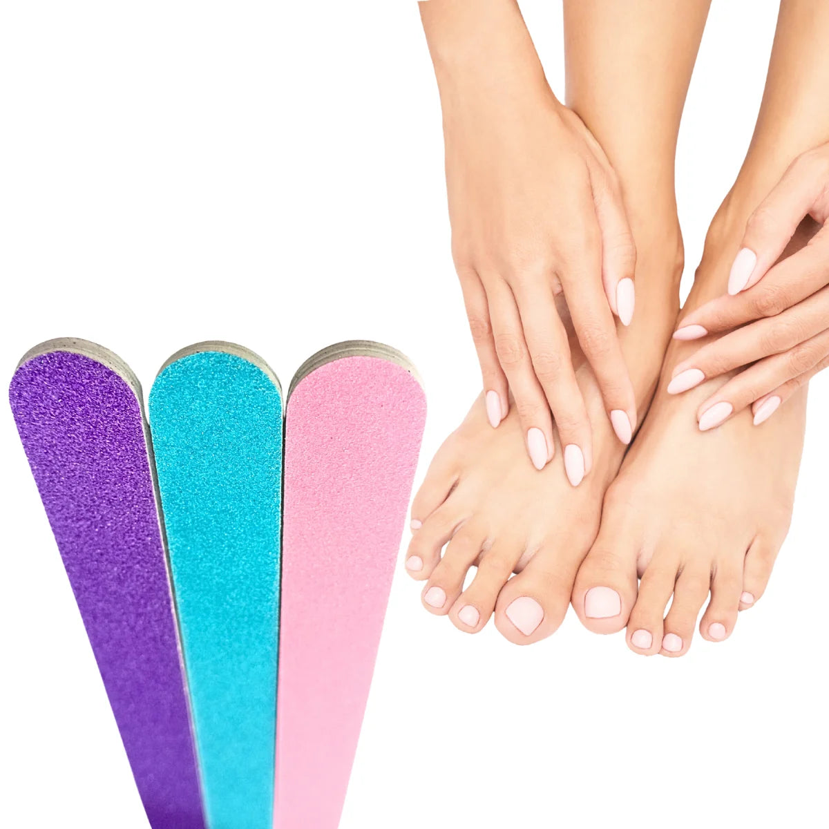 Lima de uñas para manicura y pedicura, tablero de esmeril.