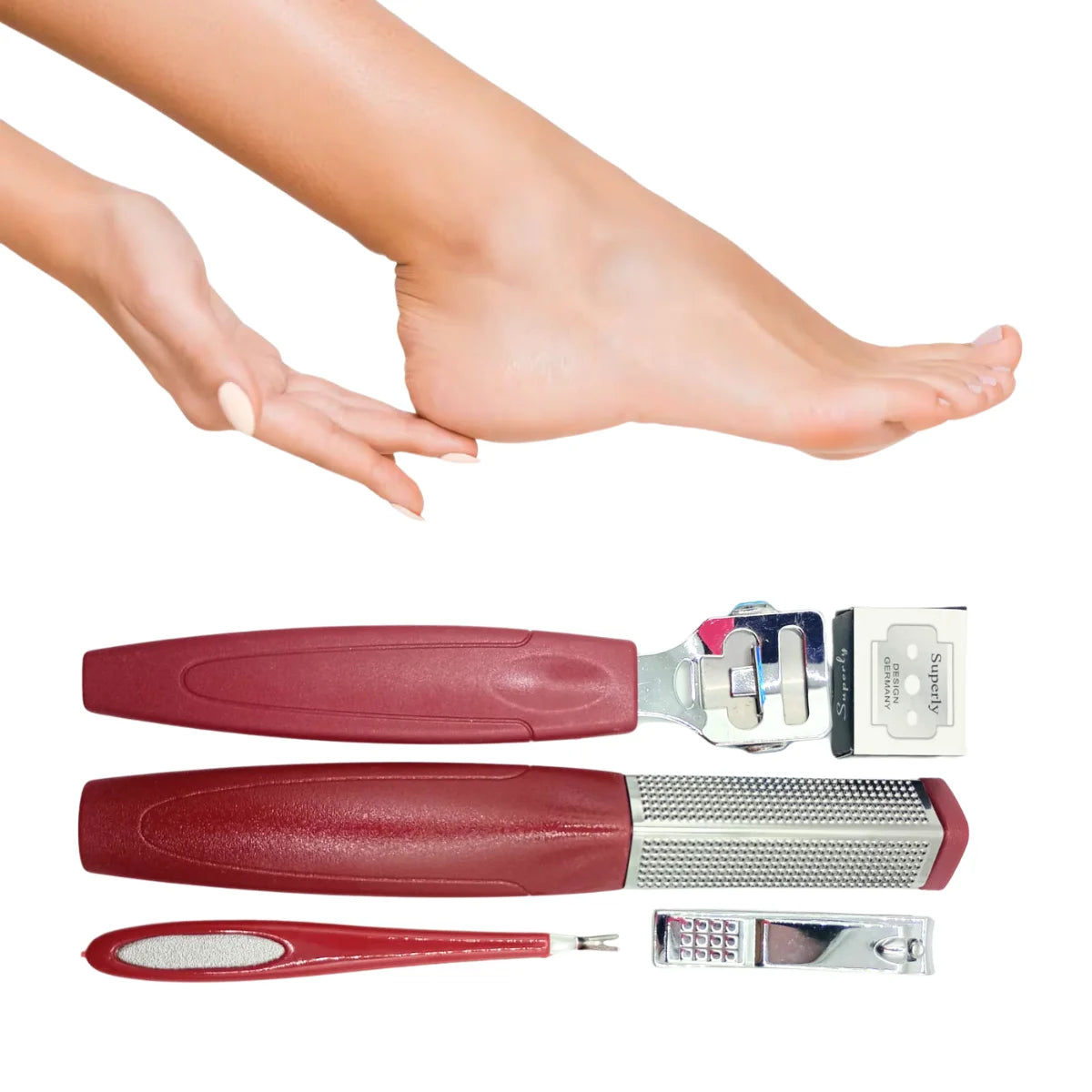 Set pedicura profesional corta callos kit de acero inoxidable