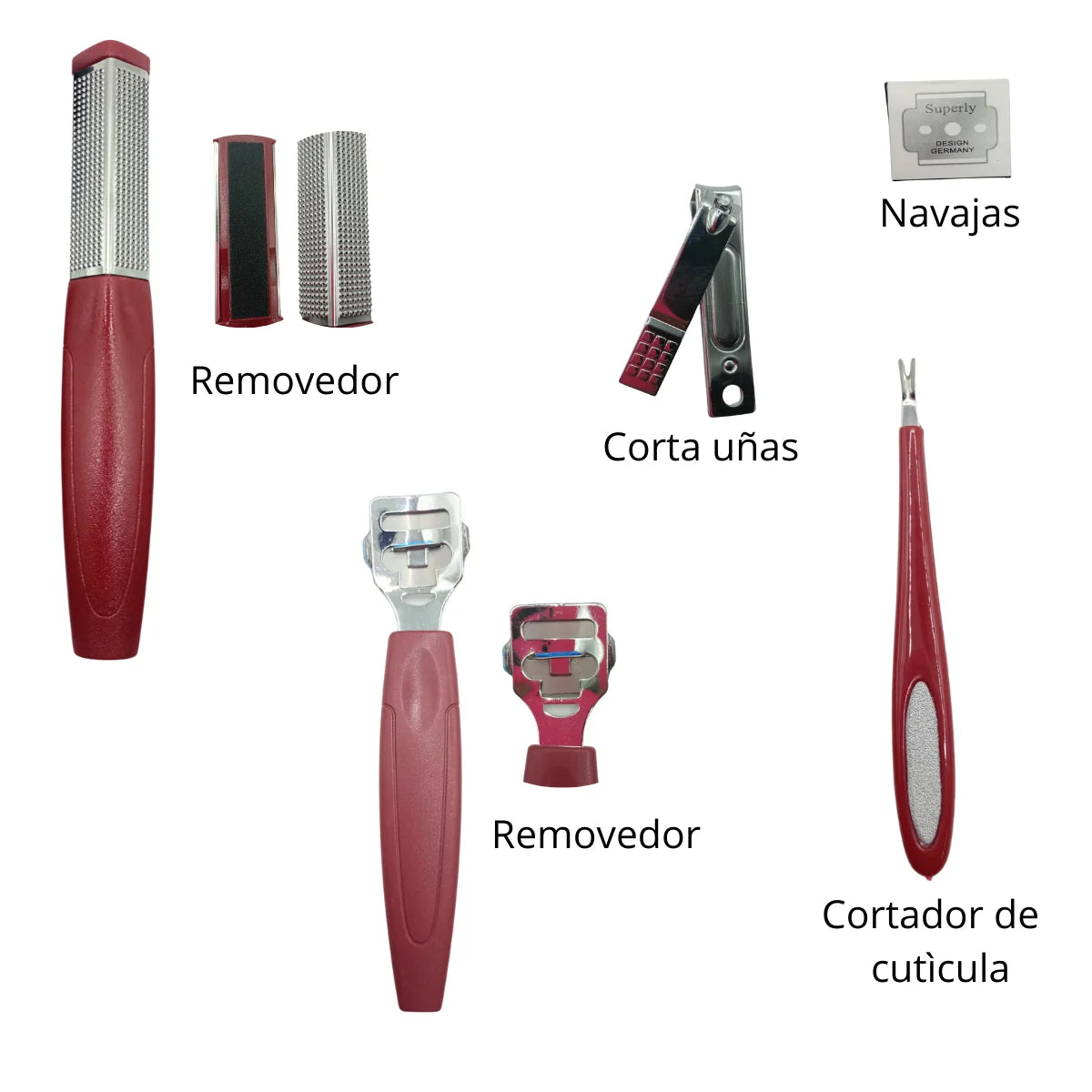 Set pedicura profesional corta callos kit de acero inoxidable