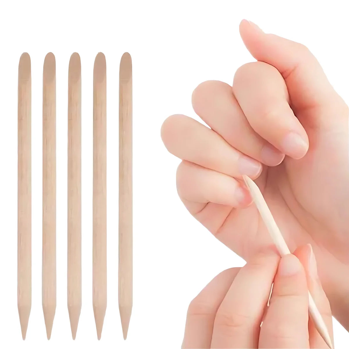 Palitos de naranjo para manicure, removedor de cutículas, herramienta de doble punta