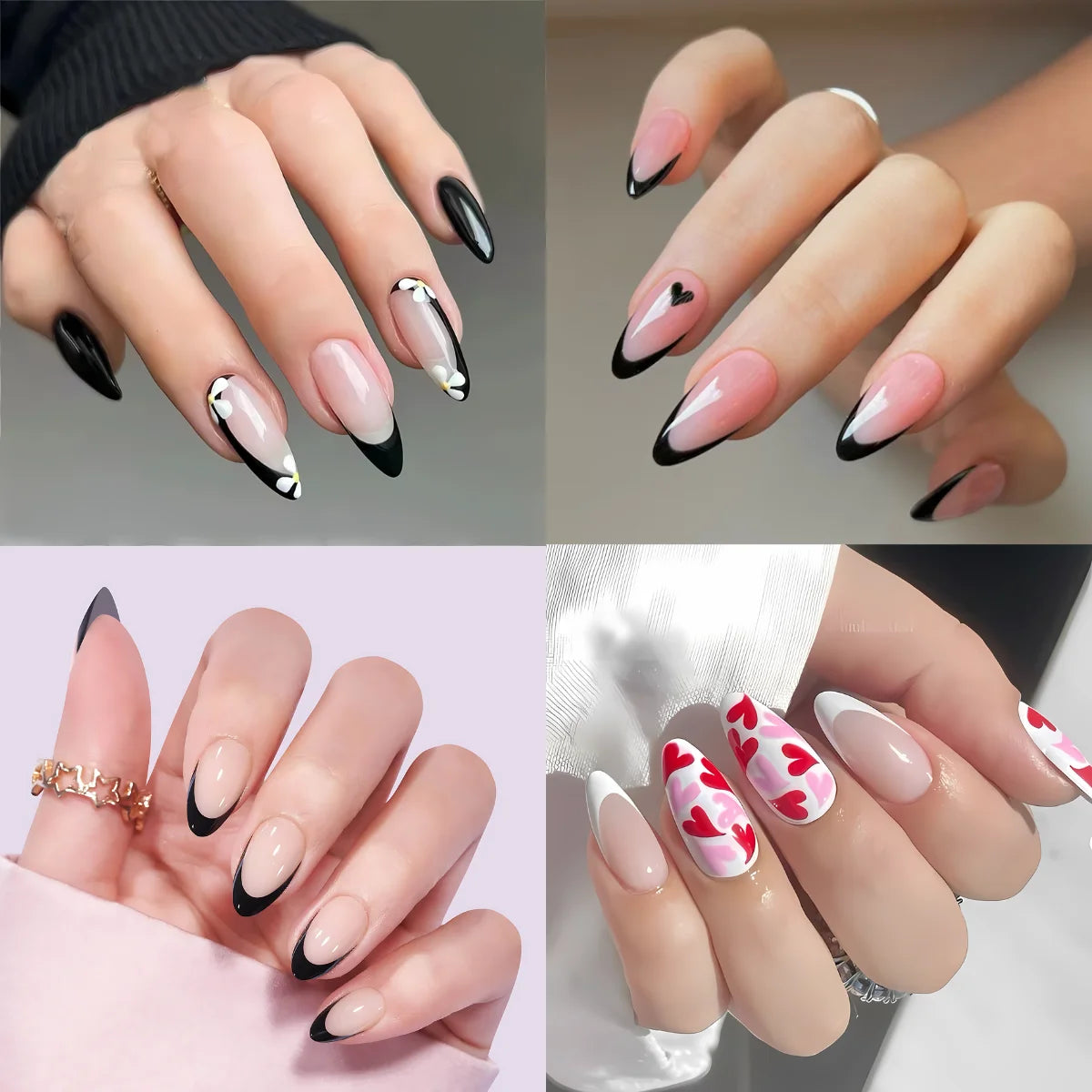 Puntas de uñas postizas para salón de manicura, sistema de extensión de uñas postizas, redondas.