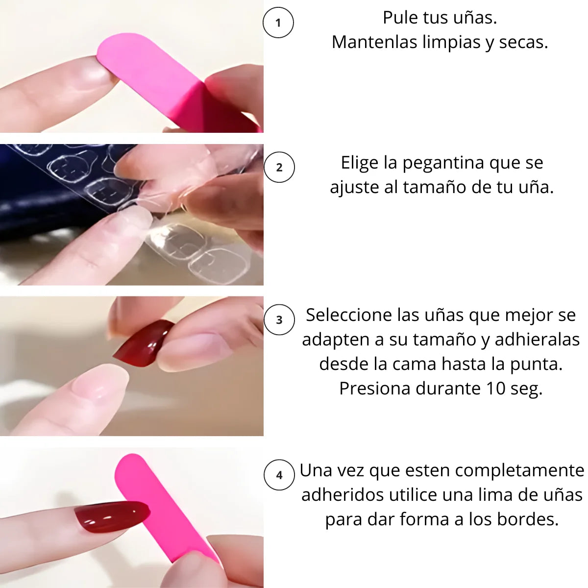 Set 24 Piezas de uñas rosa con brillos postizas de cobertura completa en forma de almendra.