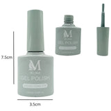 Gel polish UV/LED, color light grey, soak off. M+Nails.