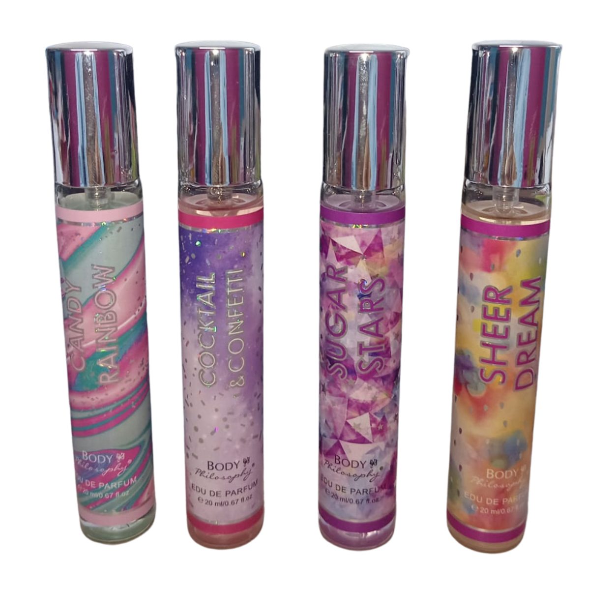 Set de 4 Perfumes 20 ml diferentes aromas, fragancias de bolsillo PINK IS SWEET