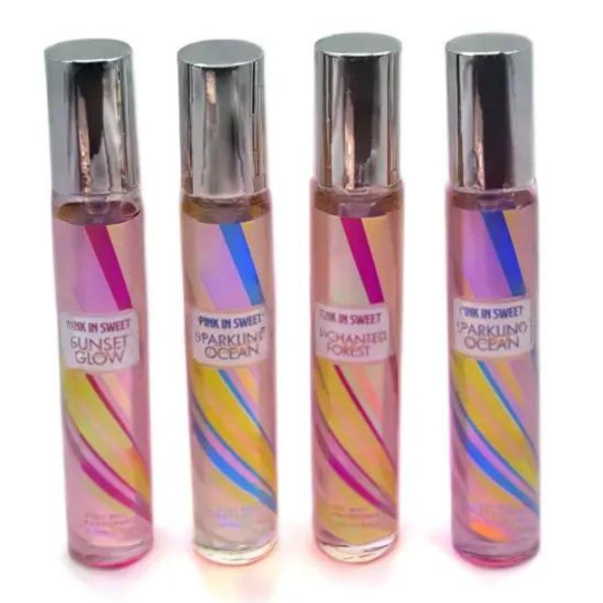 Set de 4 Perfumes 20 ml diferentes aromas, fragancias de bolsillo PINK IS SWEET