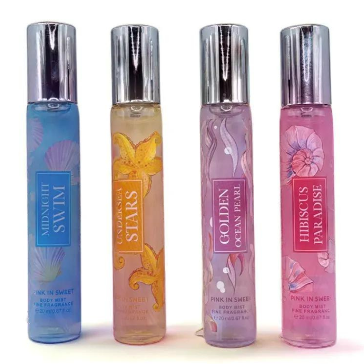 Set de 4 Perfumes 20 ml diferentes aromas, fragancias de bolsillo PINK IS SWEET